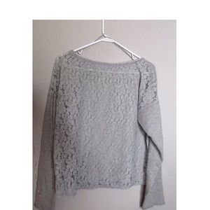✨ Grey Floral Lace Back Sweater ✨